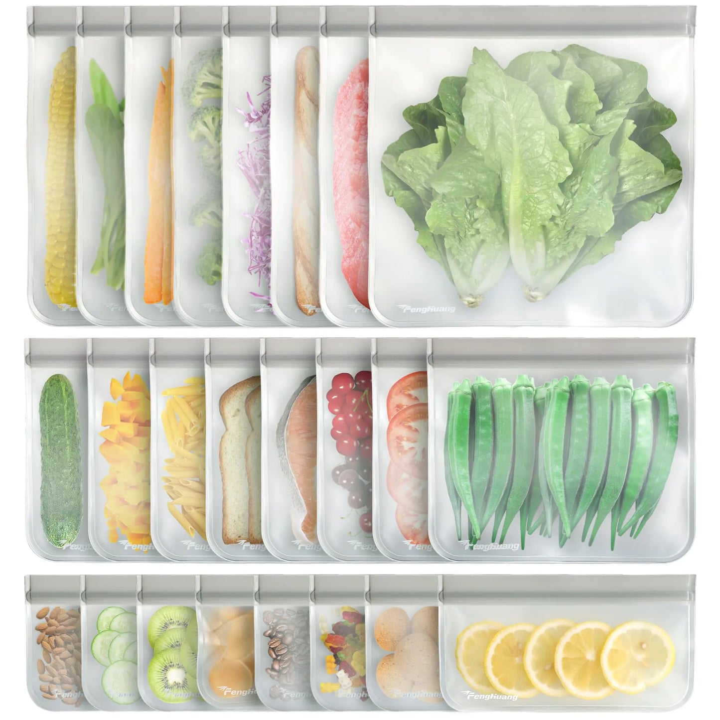 Reusable Silicone Storage Bag Set (24-Piece)